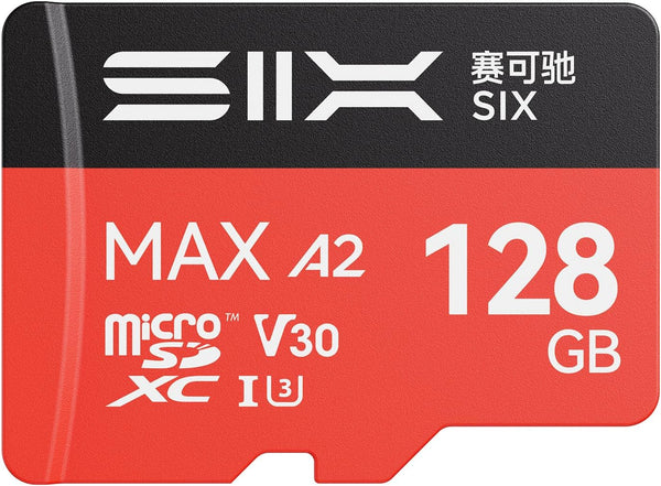 SIX M200 128GB Micro SD Card Read Up to 190MB/s for 4K UHD