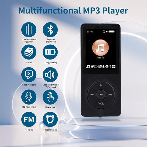 undersary 128GB MP3 Player with Bluetooth 5.2 Portable Multi-Function Music Player with HD