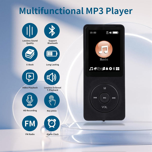 undersary 128GB MP3 Player with Bluetooth 5.2 Portable Multi-Function Music Player with HD