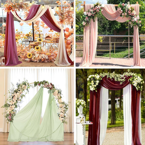 Lavender Wedding Arch Draping Fabric, 29" x 20FT Sheer Drapes for Ceremony, Arbor, Stairs Swag Decoration