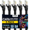 Cmple 5 Pack Cat6 Ethernet Cable, 1.5 ft, High Speed Internet Network Cord, Black