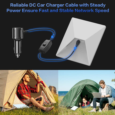HAILOLY 3 1 12V-48V 10FT Starlink Mini Cable, in Starlink Mini Car Charger DC Power Cable+ Cigarette Lighter Adapter