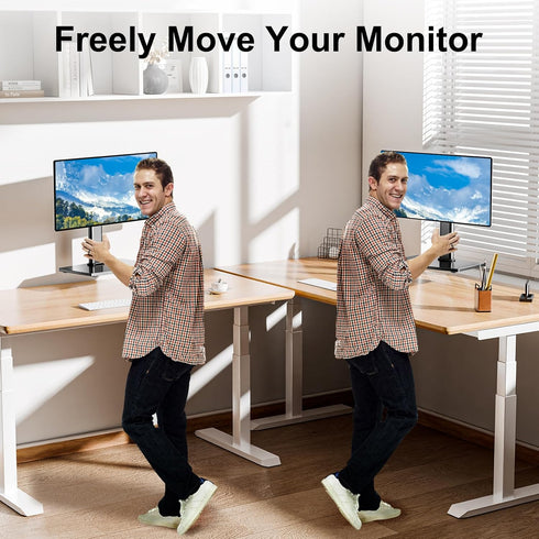 MOUNT PRO Single Monitor Stand, Fits Max 32 inch Computer Screen, Free-Standing, Height Adjustable, VESA 100x100
