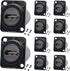PENGLIN 10Pack HDMI Panel Mount Coupler, Female to Female 4K Adapter, HDMI D-Type Pass Through Connector with Cap