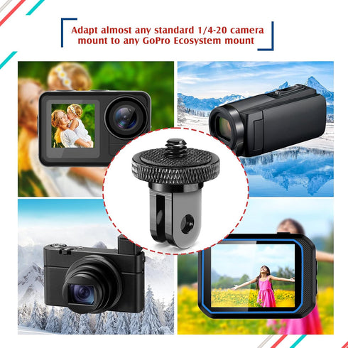 Frienda 4 Pieces Aluminum Camera Tripod Conversion Adapter, 1/4-20 Metal Camera Mount Adapter for Tripod Compatible