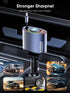 Topume 60W Fast Charging Retractable Car Charger, 2.9FT Cable for iPhone with Colorful Ambient Lighting, Galaxy