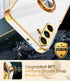 LeYi Samsung A15 5G Case with Tempered Glass Screen Protector, White 360° Rotatable Ring Holder Magnetic Kickstand