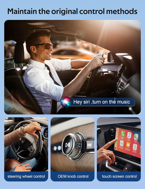 Wireless CarPlay Adapter, Convert Wired to Wireless Dongle, Plug & Play for Factory OEM Wired CarPlay, Fit for iPhone