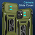 DEERLAMN iPhone 12/12 Pro Case - Olive Green, Military Grade Shockproof, Slide Camera Cover & 2 Screen Protectors.