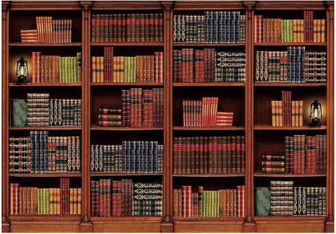 Allenjoy 7 x 5 FT Vintage Wooden Library Bookshelf Backdrop for Photography Picture