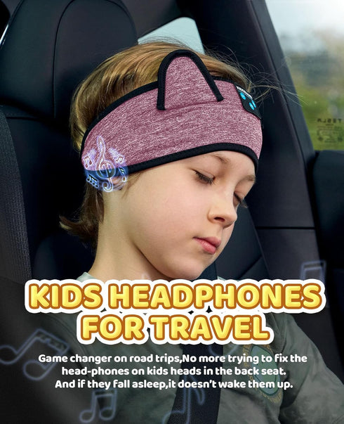 Kids Bluetooth Headphones, Headband Earphones for Children, Wired & Wireless Playback, Travel Accessories with 3.5 MM