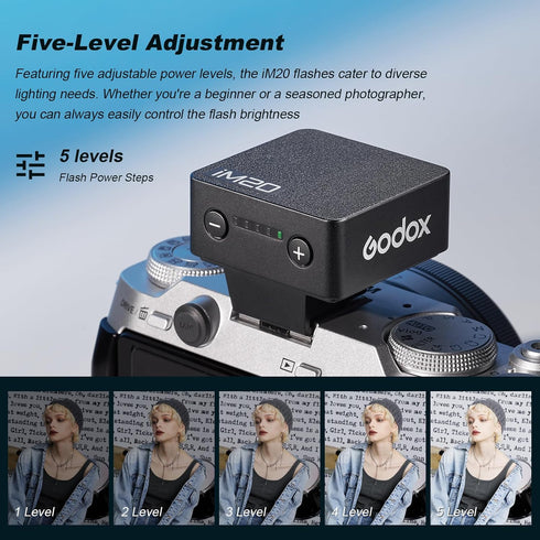 GODOX iM20 470mAh 440 5 zve10 zv1 gr3 Mini Flash for Camera with Battery Full-Power Flash Levels Mini Flash Speedlite