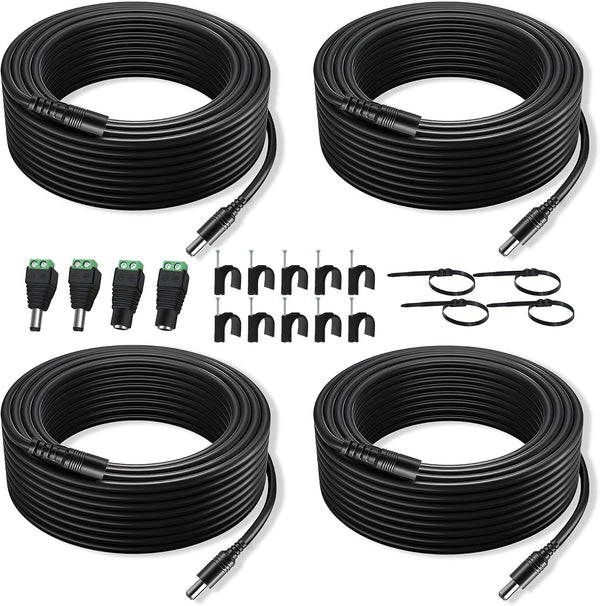Dianrui 4 PCS 33FT(10M) Dc Power Extension Cable, 5.5mm x 2.1mm 12V Dc