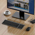 seenda Rechargeable Wireless Keyboard and Mouse Combo, Ultra Thin Low Profile with Number Pad, Black and Grey