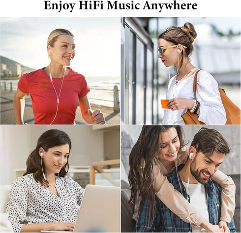 USB C Headphones for iPad Pro & iPhone 15 Pro, HiFi Stereo Earbuds with Mic & Volume Control for Samsung S23, Pixel 7,
