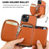 Bocasal RFID Blocking Wallet Case for iPhone 14 & 13, Adjustable Crossbody Zipper Purse with Kickstand, 6.1 Inch (Brown)