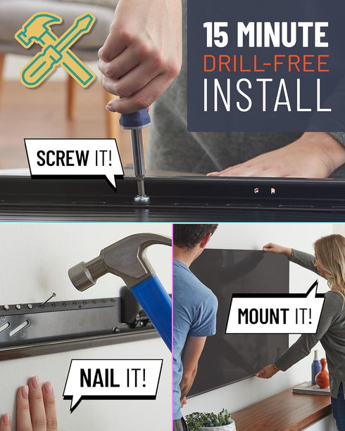 ECHOGEAR No Drill TV Mount for Drywall, Slim Design Holds TVs Up to 100lbs, Easy Install