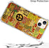 Aesthetic Vintage Hippie Peace Case for iPhone 15, Unique Psychedelic Trippy TPU Bumper Cover, Trendy Design.