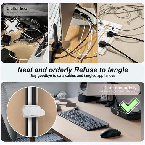 Nearockle 16PCS Silicone Cable Ties Cord Organizer, 4.5" & 7.1" Reusable Cable Management for Home, Office, Travel