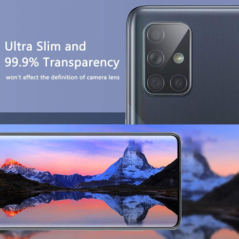 Orzero (4 Pack) Camera Lens Protector, Compatible for Samsung Galaxy A71, Flexible Glass, HD Anti-Scratch