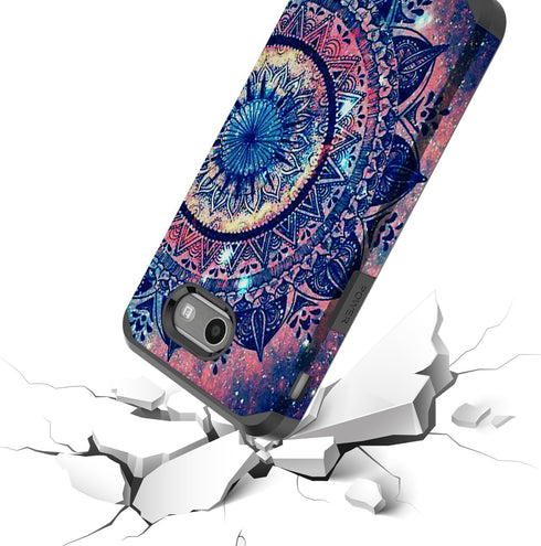 Rosebono J3 Emerge Case, Hybrid Shockproof Graphic Fashion Case for SM-J327 (Mandala)