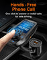 Upgraded Bluetooth FM Transmitter for Car, Wireless Radio Adapter Kit with 1.8" Color Display, Hands-Free Call, USB