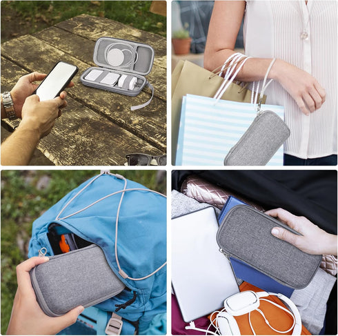 Hard Travel Case for Apple MagSafe Battery Pack, Compatible with iPhone 14/13/12, Extra Mesh Pocket for Power Adapter,