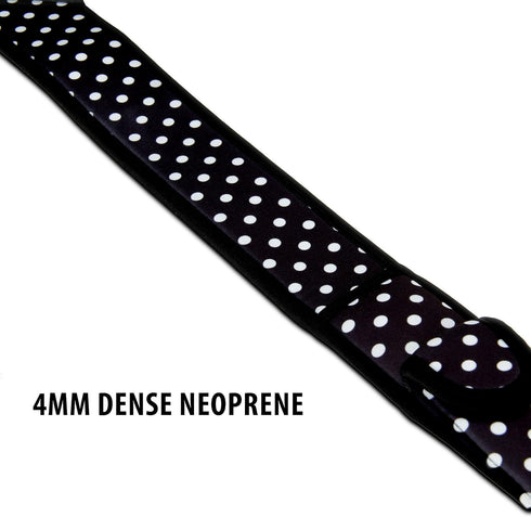 USA Gear TrueSHOT Neoprene Camera Neck Strap - Padded with Pockets and Quick Release Buckles (Polka Dot)