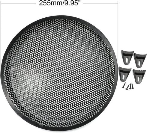 Fielect 4Pcs Black 10 inch Speaker Grill Cover - SubWoofer Grille Speaker Covers Waffle Grill Cover Guard Protector