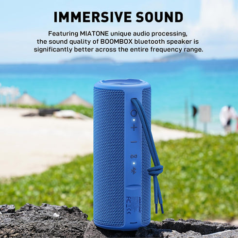 MIATONE Portable Outdoor Bluetooth Speakers, Waterproof, Blue