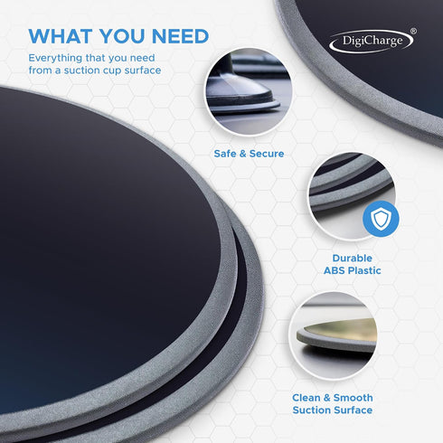 DigiCharge 2 75mm Dashboard Disk Pads for Garmin Drive, DriveSmart, Nuvi, Tomtom GO, Comfort & Cell Phone Mounts