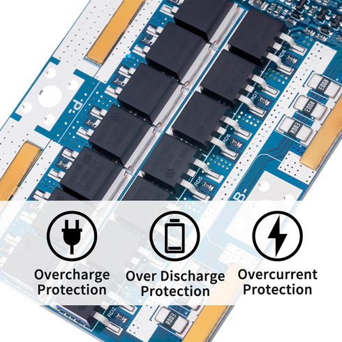 Bisida 16S 60V 30A Common Pack (16S 60V 30A) BMS Li-ion PCB Protection Board with Balance Wire and NTC,Ten Functional