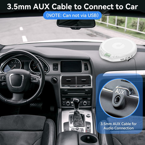 Gueray Discman Portable CD Player with Earphones,CD for Car Home with Anti-Skip Shockproof Protection,Personal CD Music