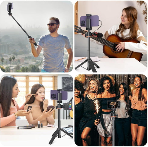 360 1/4 Inch 13 12 11/DJI 5 4 3/Insta360 PULUZ Camera Tripod Stand, Mini Desktop Aluminum Selfie Stick with Cold Shoe