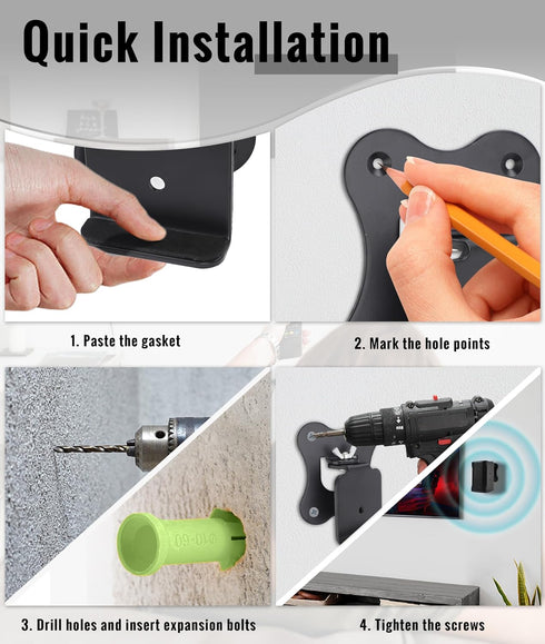 Speaker Wall Mounts for Q930B Q930C Q990B Q990C SX, 3mm Thickened Brackets, 4.33 x 3.54 in