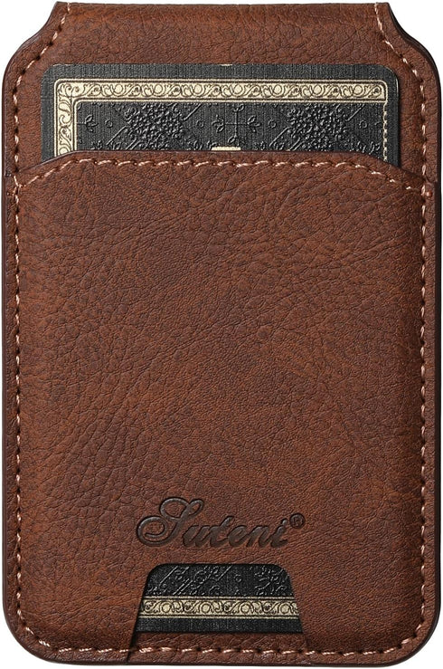 PASNEW 17 for iPhone Case,Compatible with Magsafe Wireless Charging Card Holder Wallet Leather Shockproof Protection