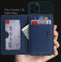 CheapSunday ID Card Holder for Back of Phone, Leather Stick-On Wallet with Stand, Waterproof Adhesive Wallet (Navy)