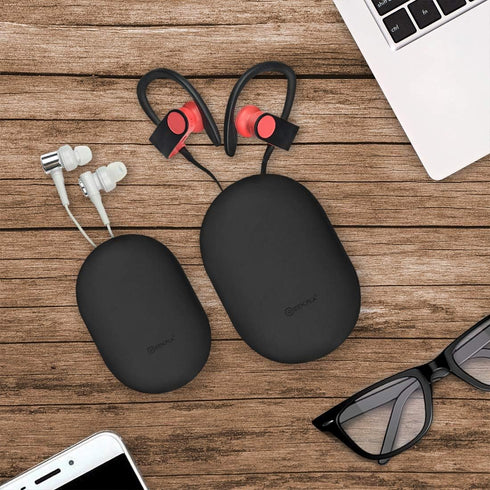 Geekria Silicone Case for Jabra Sport Pace, Jaybird X3, X2, BlueBuds X, Earbuds Storage Bag (M+S, 2Pcs)
