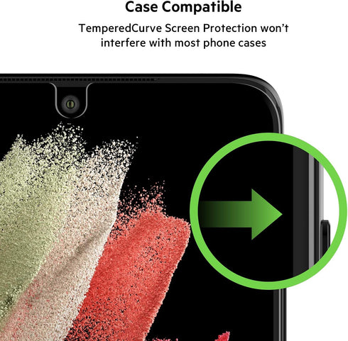 Belkin ScreenForce Tempered Curve Screen Protector for Galaxy S21 Ultra, Easy Application, Case Compatible