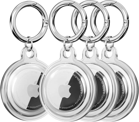 DDJ 4 Pack Waterproof Airtag Holder, Clear Anti-Scratch Protective Case for Dog Collar, Luggage, Keys