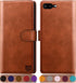 SUANPOT Flip Book Phone Case for iPhone 7 Plus/8 Plus 5.5" with RFID Blocking Leather Wallet, Brown