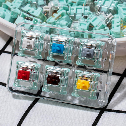 Gateron Jade Series Pre-Lubed Linear White Keyboard Switch, 10PCS 3-Pin 38gf Double Spring for MX Gaming