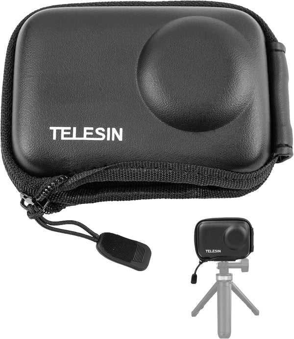 TELESIN Mini Carry Case Lens Protector for DJI Action 4/3 - Mini Protective Carrying Bag Half Zipper for Accessories