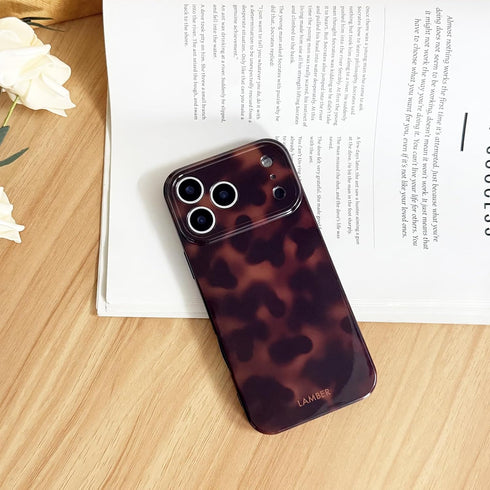 XQAGU 17 Cute Phone Case for iPhone Pro Max Case Tortoise Shell Pattern Leopard Full Camera Protective Slim Shockproof