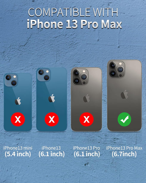 SPORTLINK iPhone 13 Pro Max Case - Waterproof, Shockproof, Full Body Dustproof with Built-in Screen Protector, Blue.