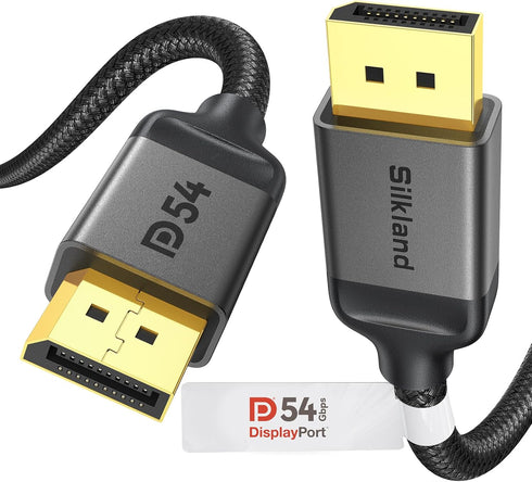 Silkland 54Gbps VESA Certified DisplayPort 2.1 Cable, DP 2.1 Cable 10FT [16K@30Hz,