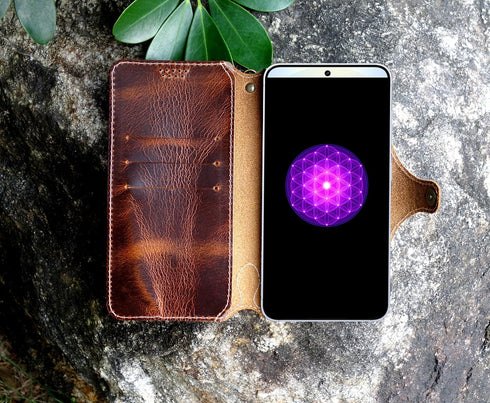 Yogurt S25, S25, Case for Samsung Galaxy Genuine Leather Wallet Cover for Samsung Handmade Dark Brown