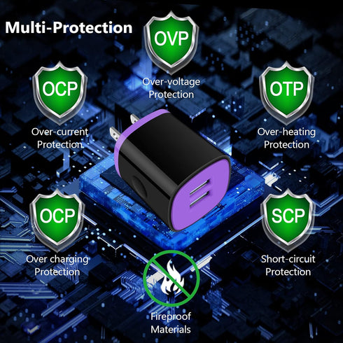 iPhone USB Wall Charger Adapter, AndHot 5-Pack 2.1A Dual Port Fast Charging Block for iPhone 15 14 13 12 11 Pro Max SE