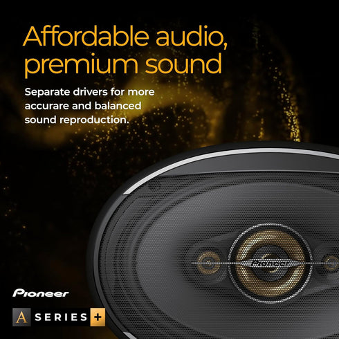 PIONEER TS-A301TW, 20mm Dome Component Tweeter Car Speaker, Precise Upper Range, Clear Sound Quality, Easy