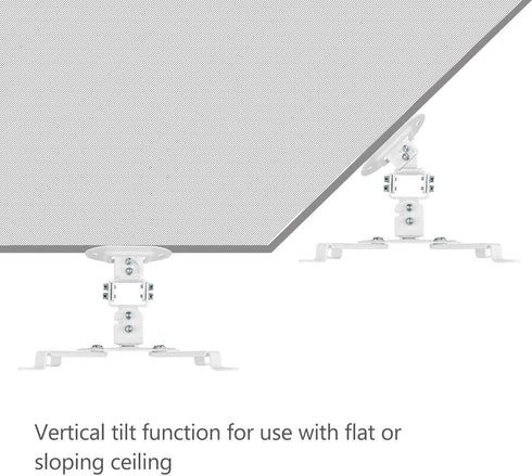 WALI Projector Ceiling Mount, Universal Low Profile with Retractable Arms and Multiple Adjustment Function (PM-002-W),